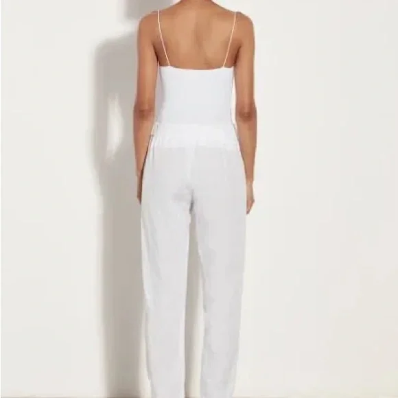ENZA COSTA • White Women Elastic Drawstring Linen Pants•L/32 waist w/ Stretch • - Picture 3 of 11